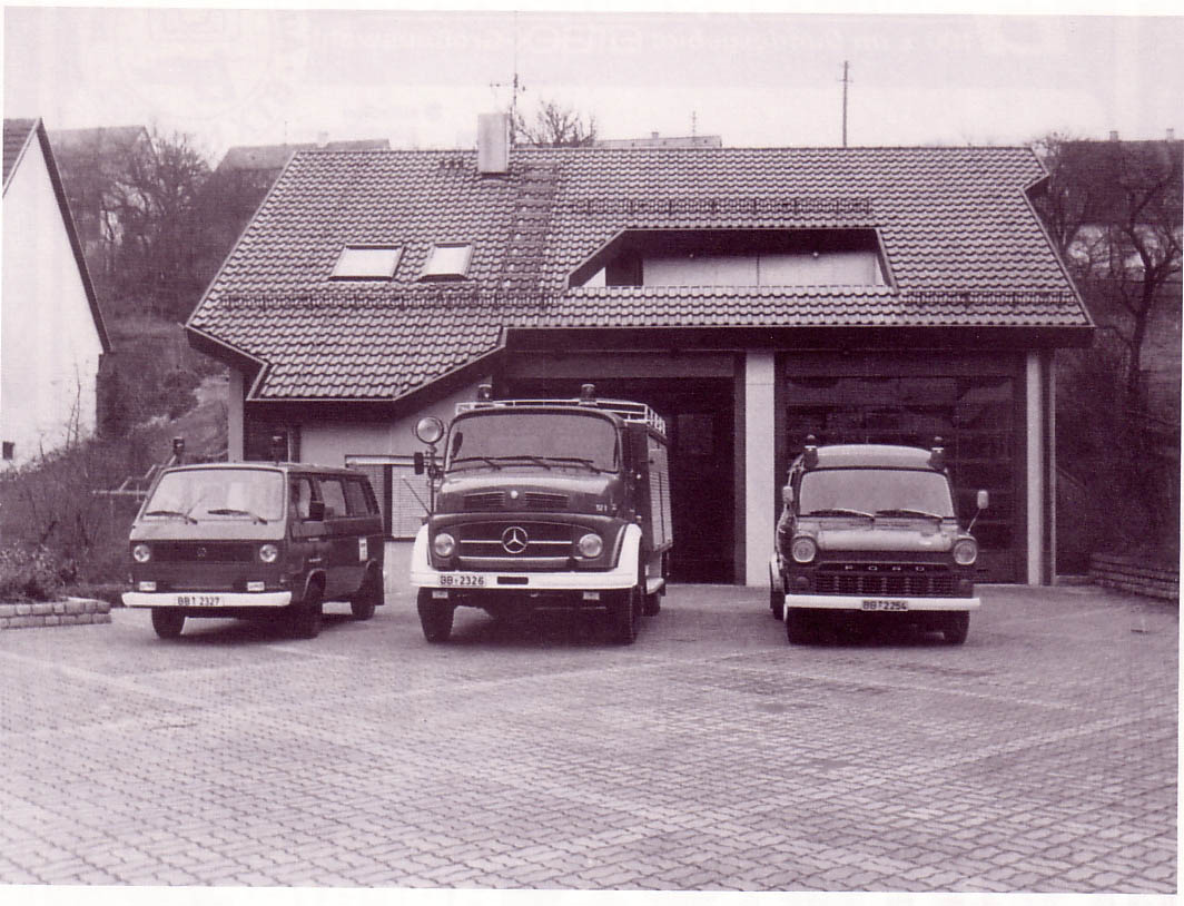 Feuerwache Gebersheim im Jubiläumsjahr 1986